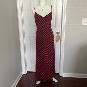 Lauren spaghetti strap maxi dress chevron print in red and blue